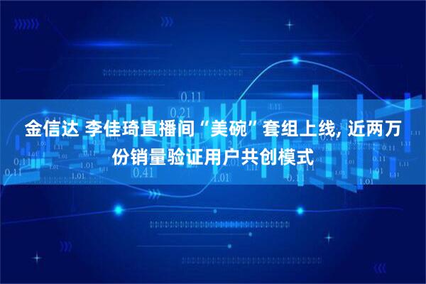 金信达 李佳琦直播间“美碗”套组上线, 近两万份销量验证用户共创模式
